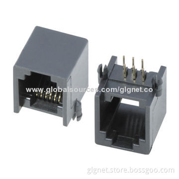 Single port 6P6C/4C/2C telephone jacks, tab up, side entry, sized 12.21mm*13mm*14.4mm